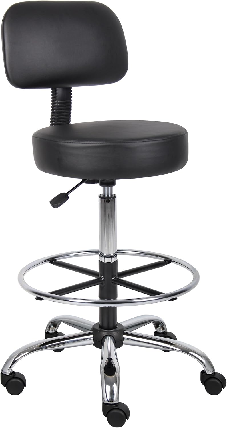 Comfortable Ergonomic Black Medical Stool
