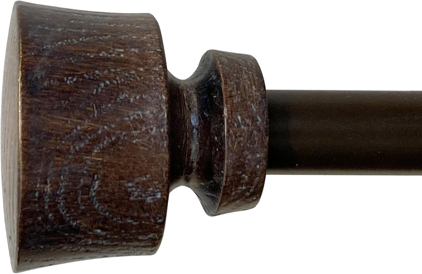 Decopolitan Walnut Adjustable Curtain Rod Set - 26-48 Inch ~ Stylish Versatility