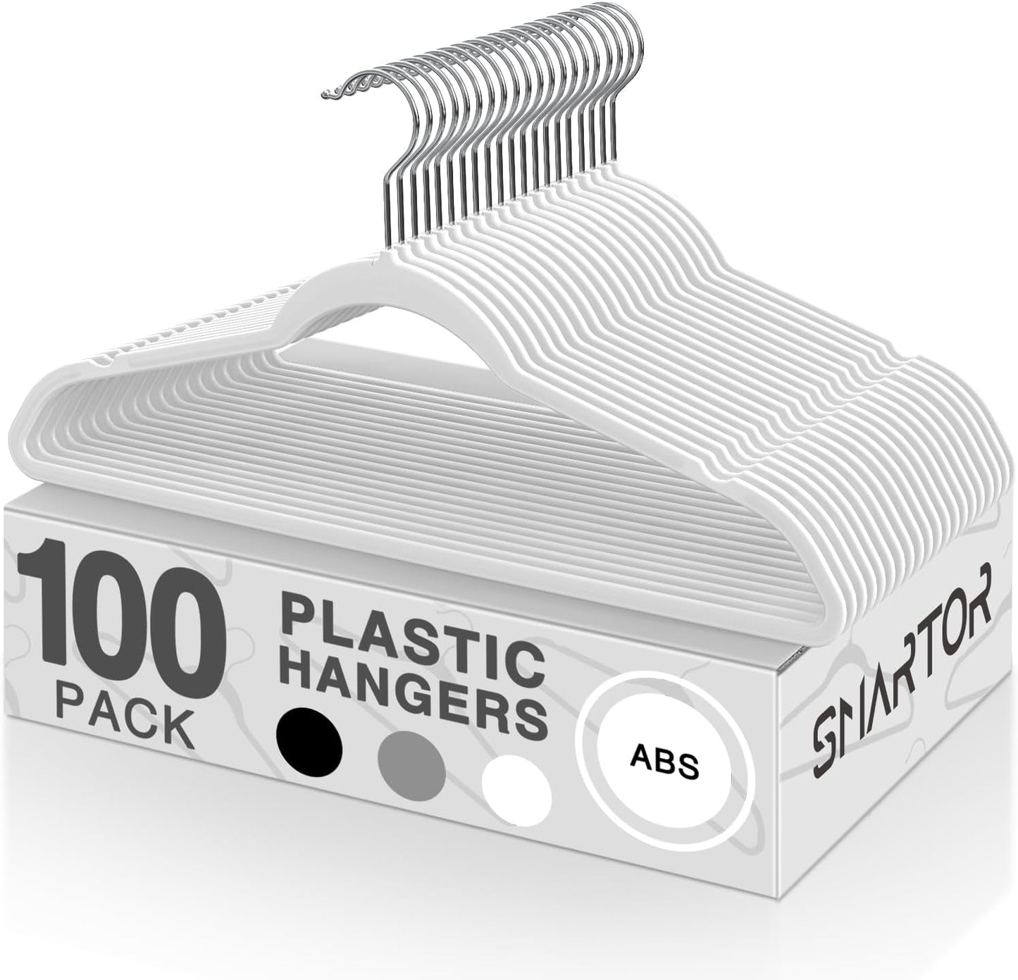 SMARTOR Non-Velvet Plastic Hangers - Heavy Duty Space-Saving