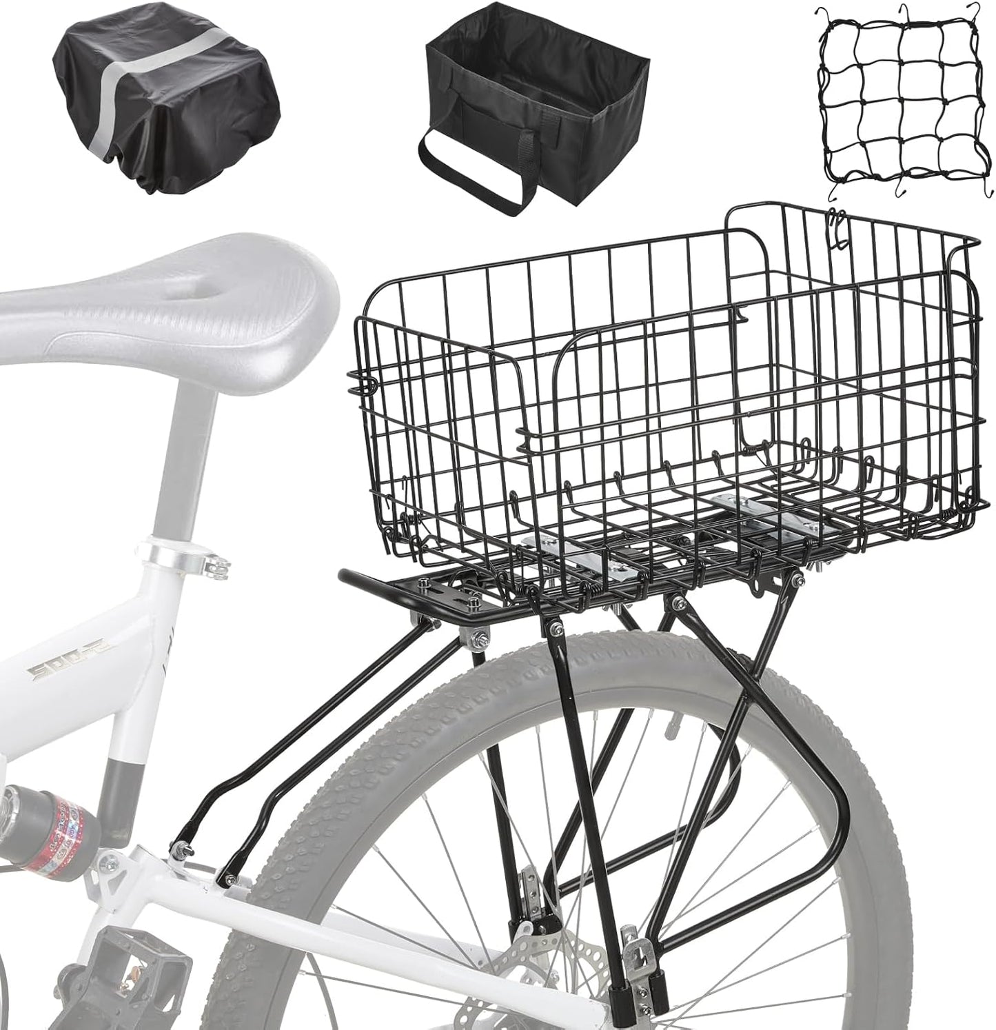 Rear Bike Rack with Basket - Perfect Cargo Solution for Bikers