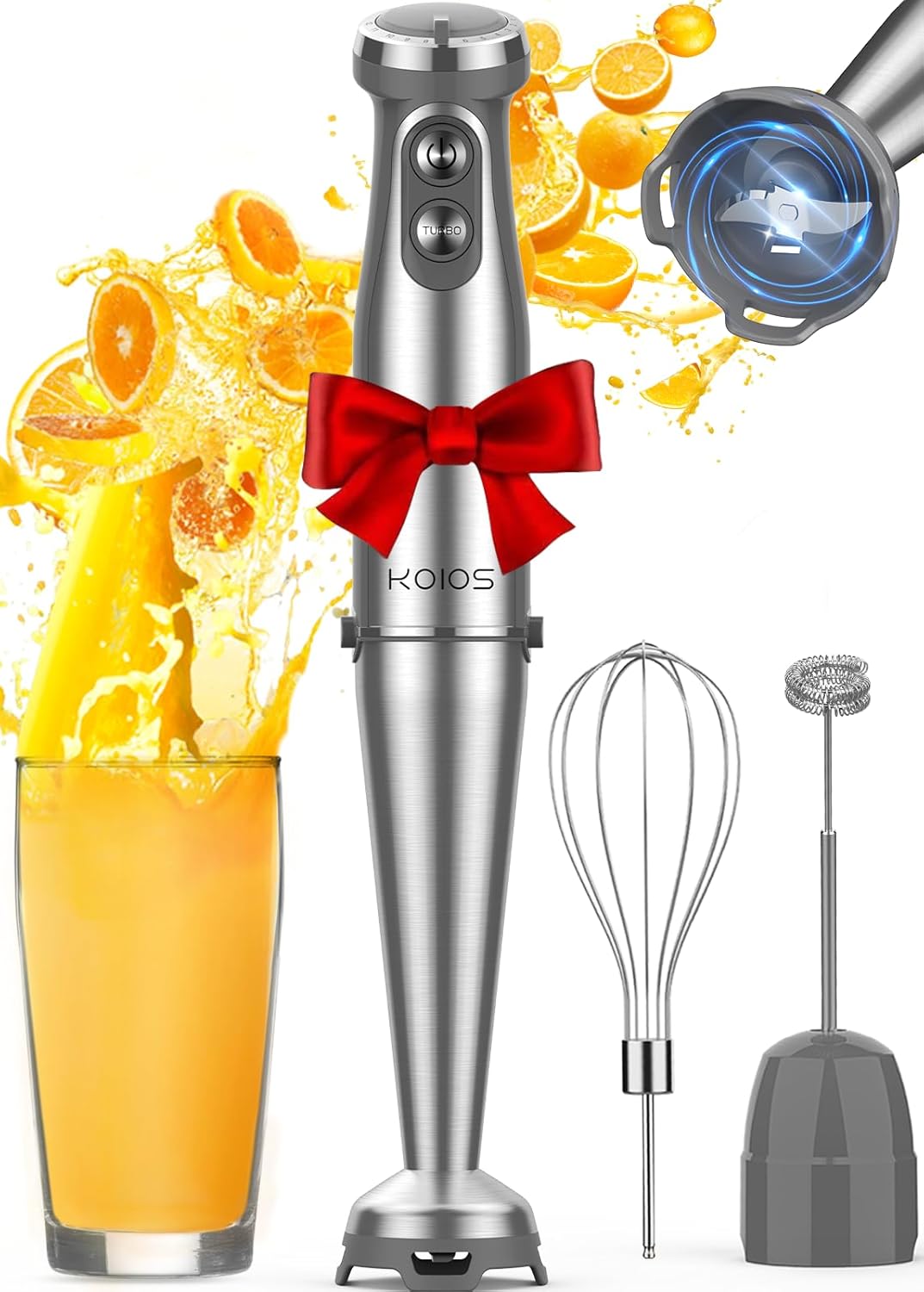 KOIOS 1000W 3-in-1 Hand Blender - Turbo Speed & Stainless Steel