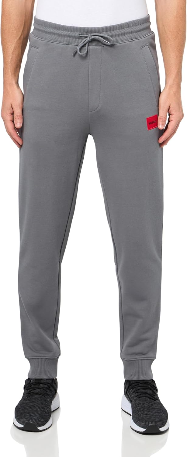 HUGO Mens Regular Fit Square Logo Jersey Drawstring Joggers Review