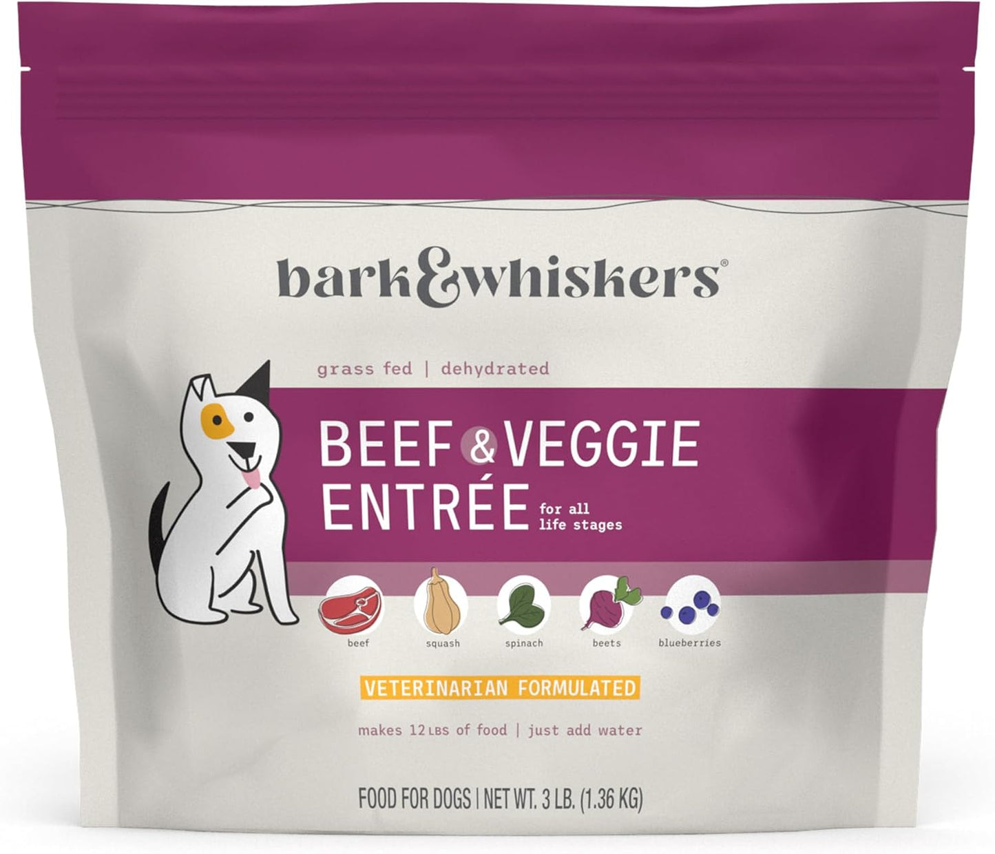 Bark & Whiskers Dehydrated Beef and Veggie Entree for Dogs