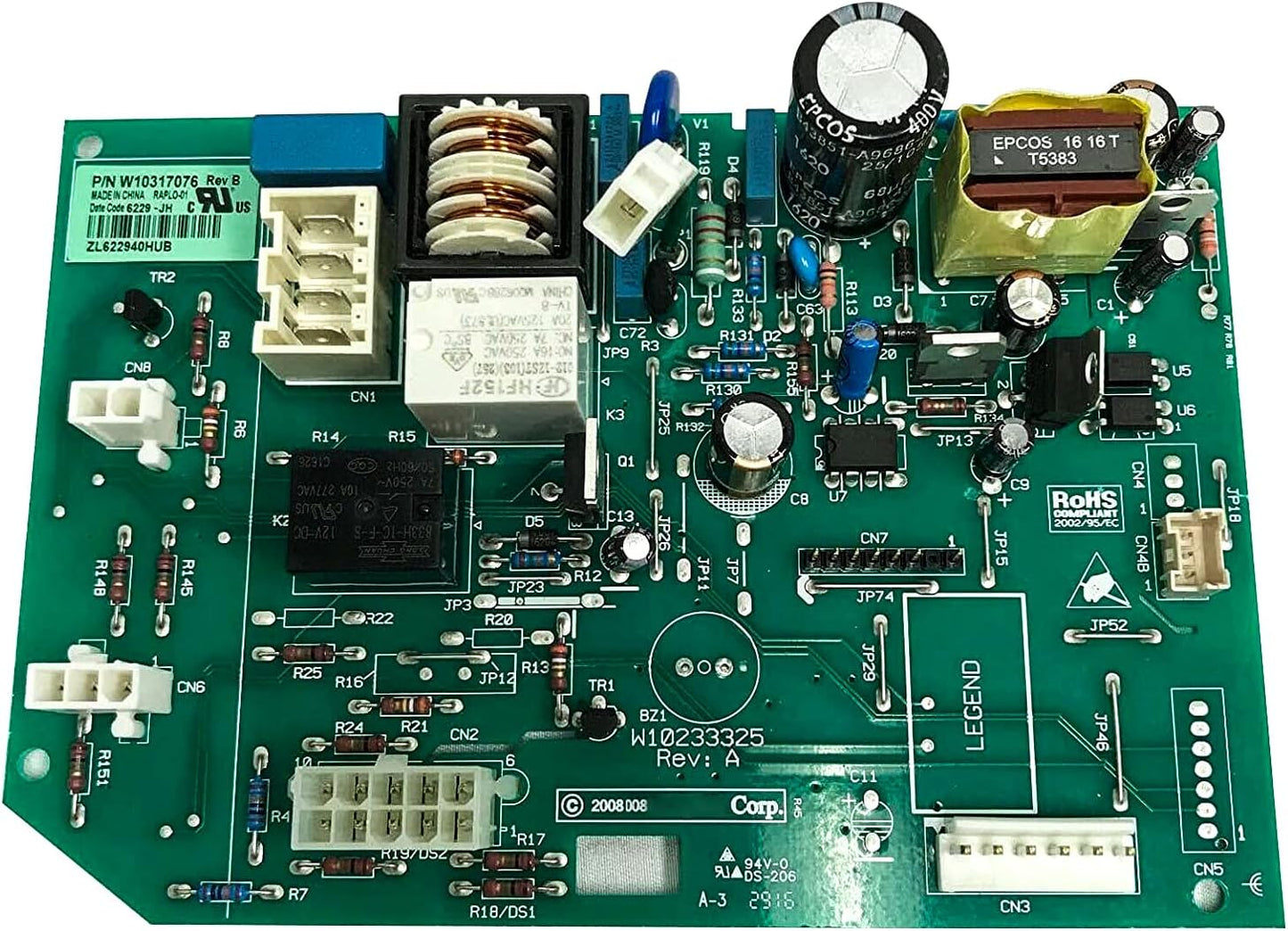 W10317076 Electronic Control Board for Whirlpool Kenmore Refrigerators