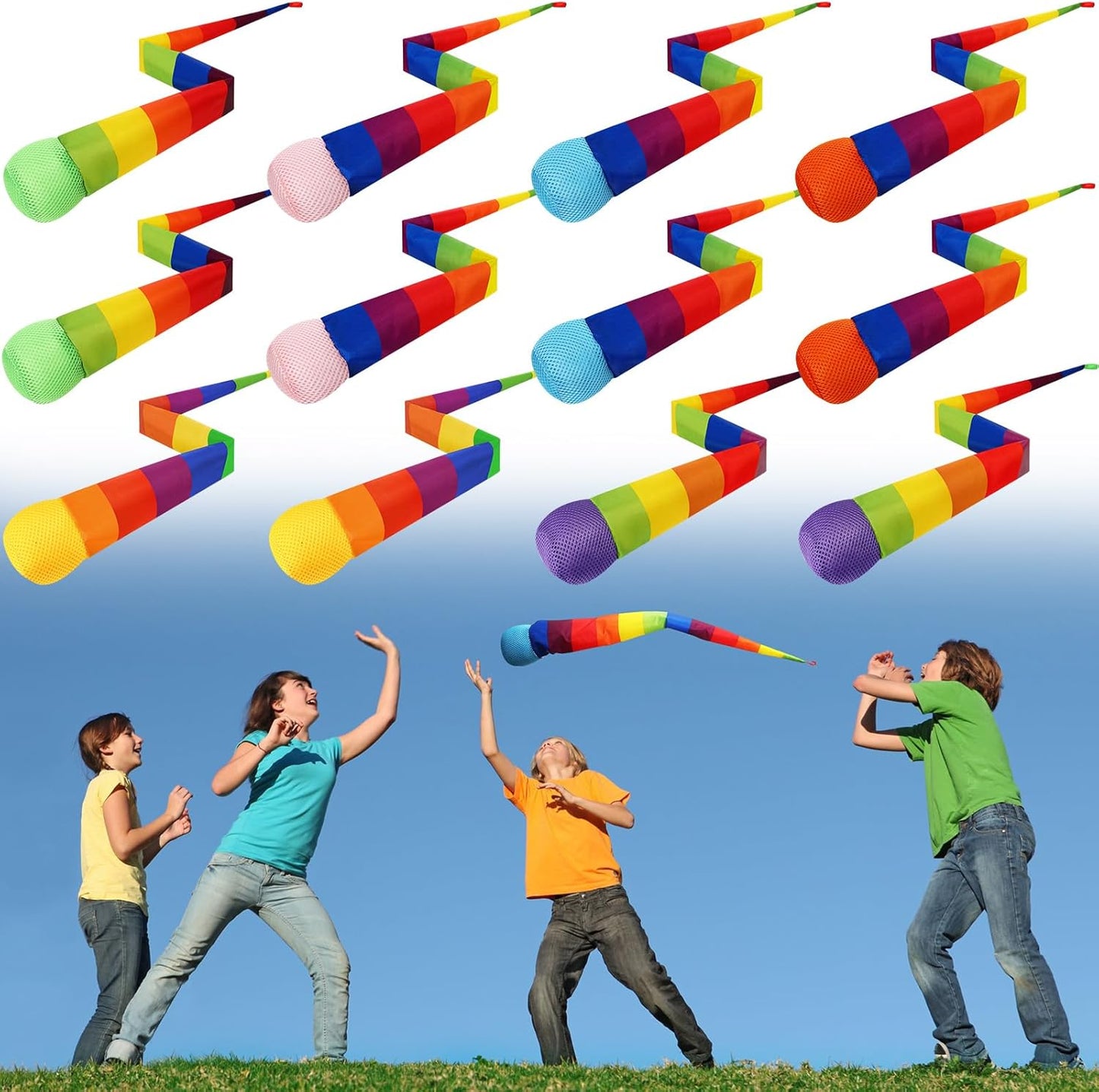 Leyndo 12 Pcs 28 Inch Throw and Catch Balls for Fun Games