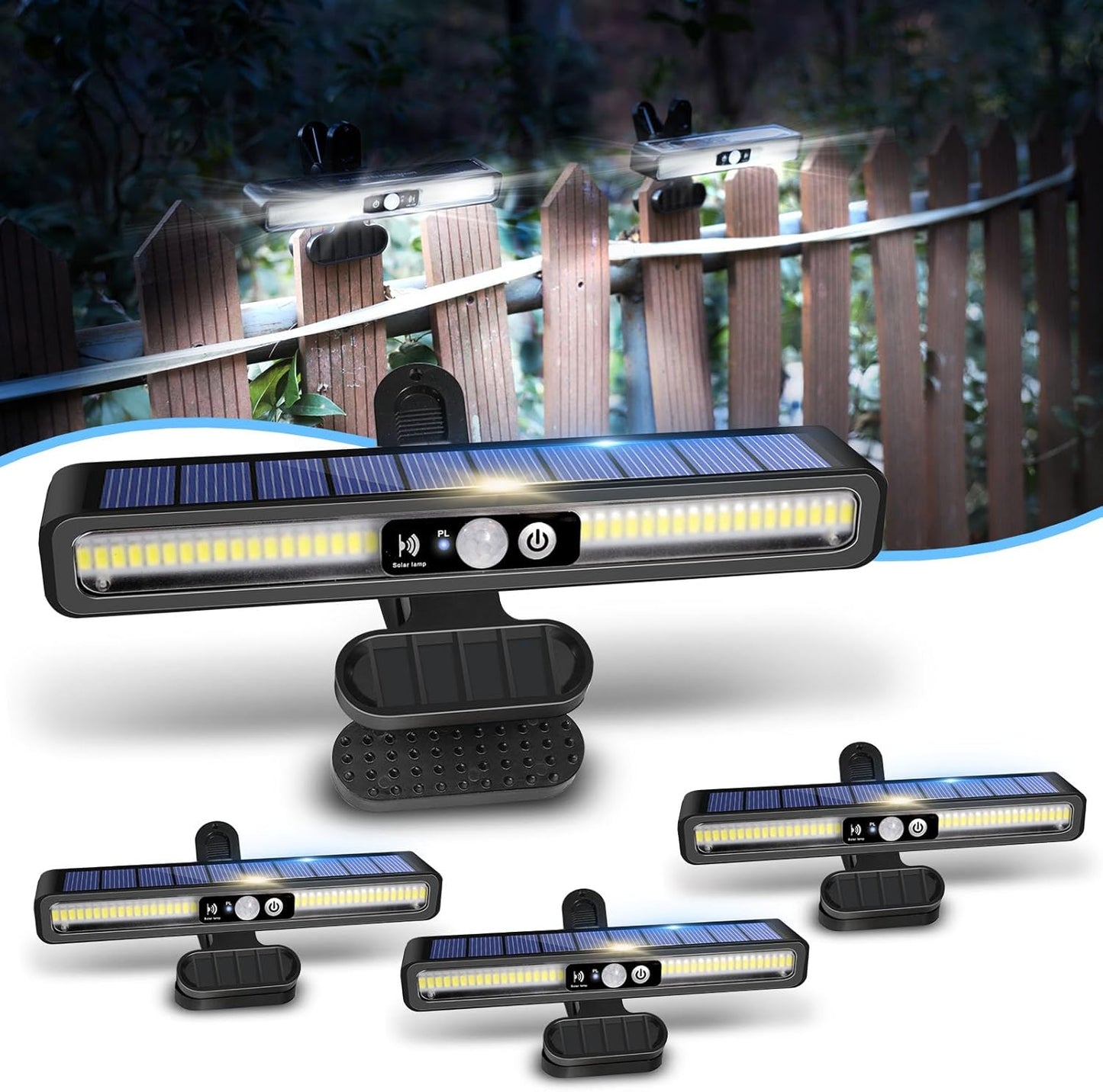 Clip On Solar Motion Lights Outdoor Waterproof for Security