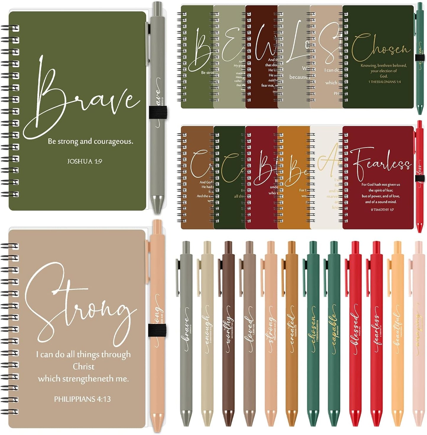 Inspirational Christian Gifts Bulk Notebooks and Pens Set