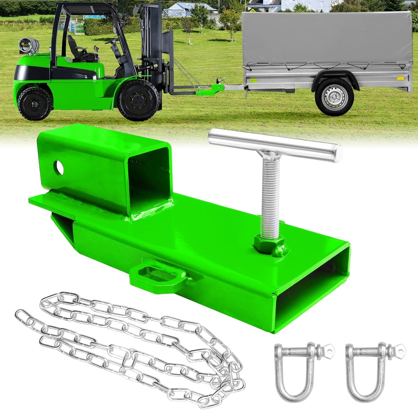 Tow Hitch for Fork Lift Forks - Heavy Duty 2in Trailer Adapter