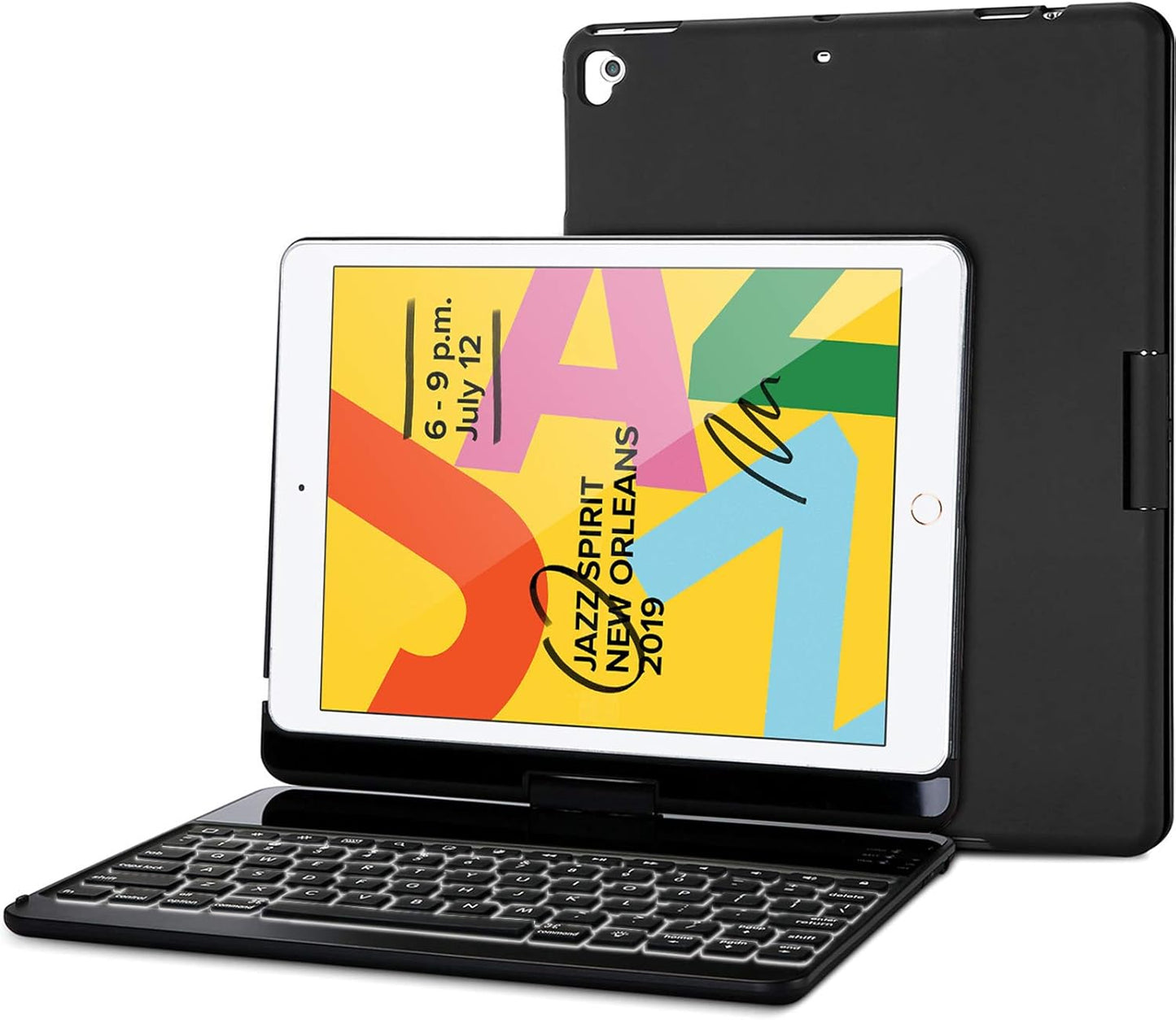 ProCase iPad 10.2 Keyboard Case with Backlit and 360 Rotation