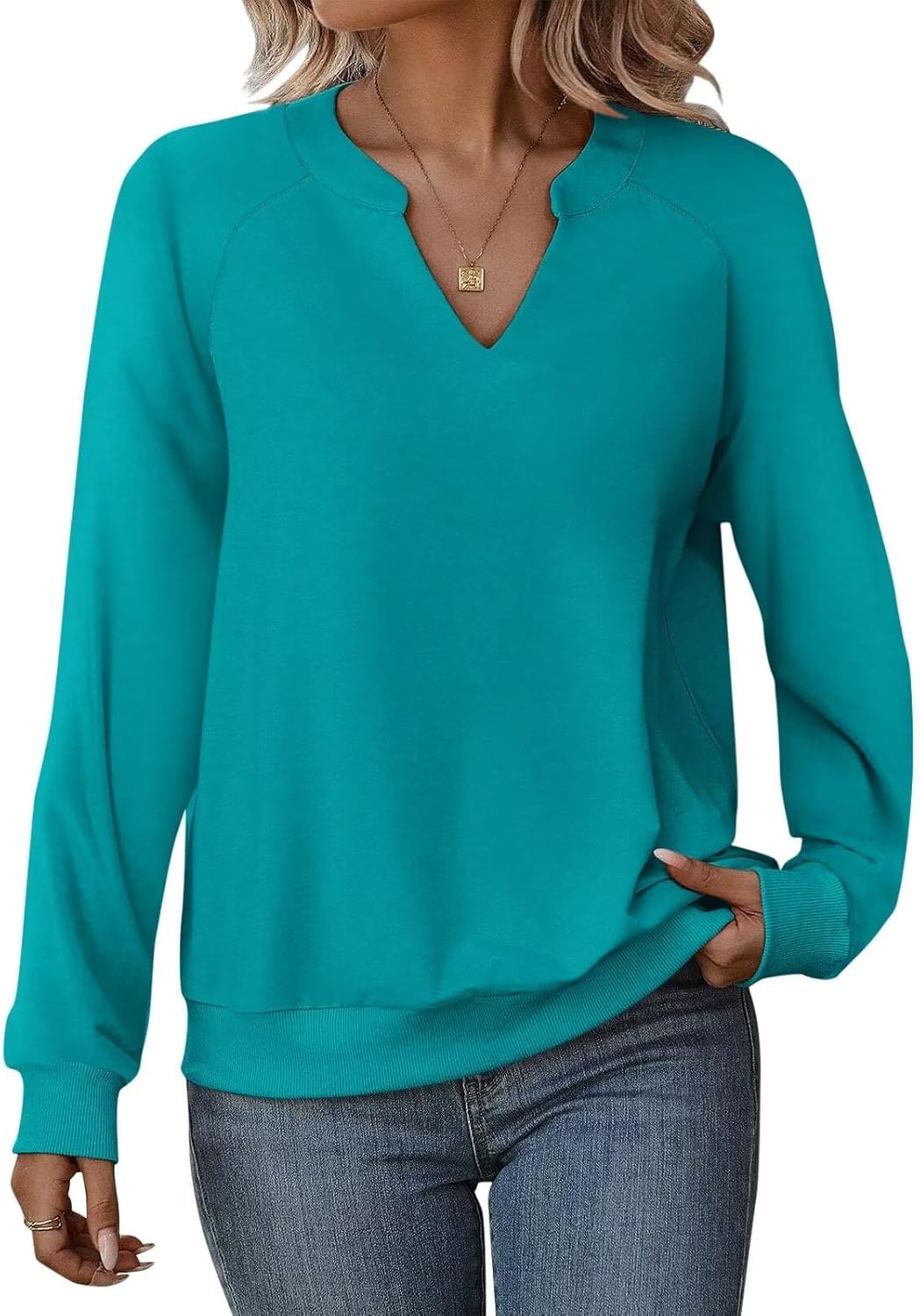 EADINVE Lightweight V Neck Sweatshirt