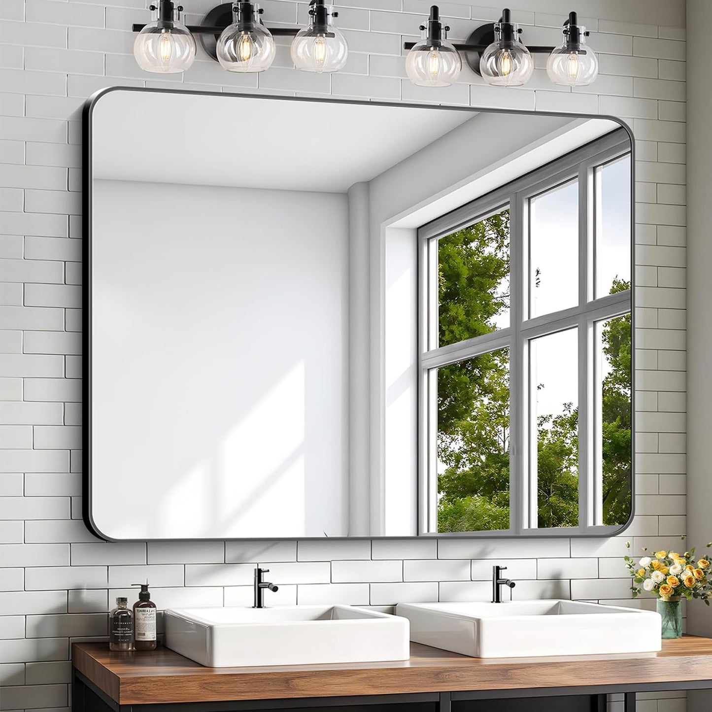KOCUUY 40x48 Large Rectangle Vanity Mirror with Modern Design