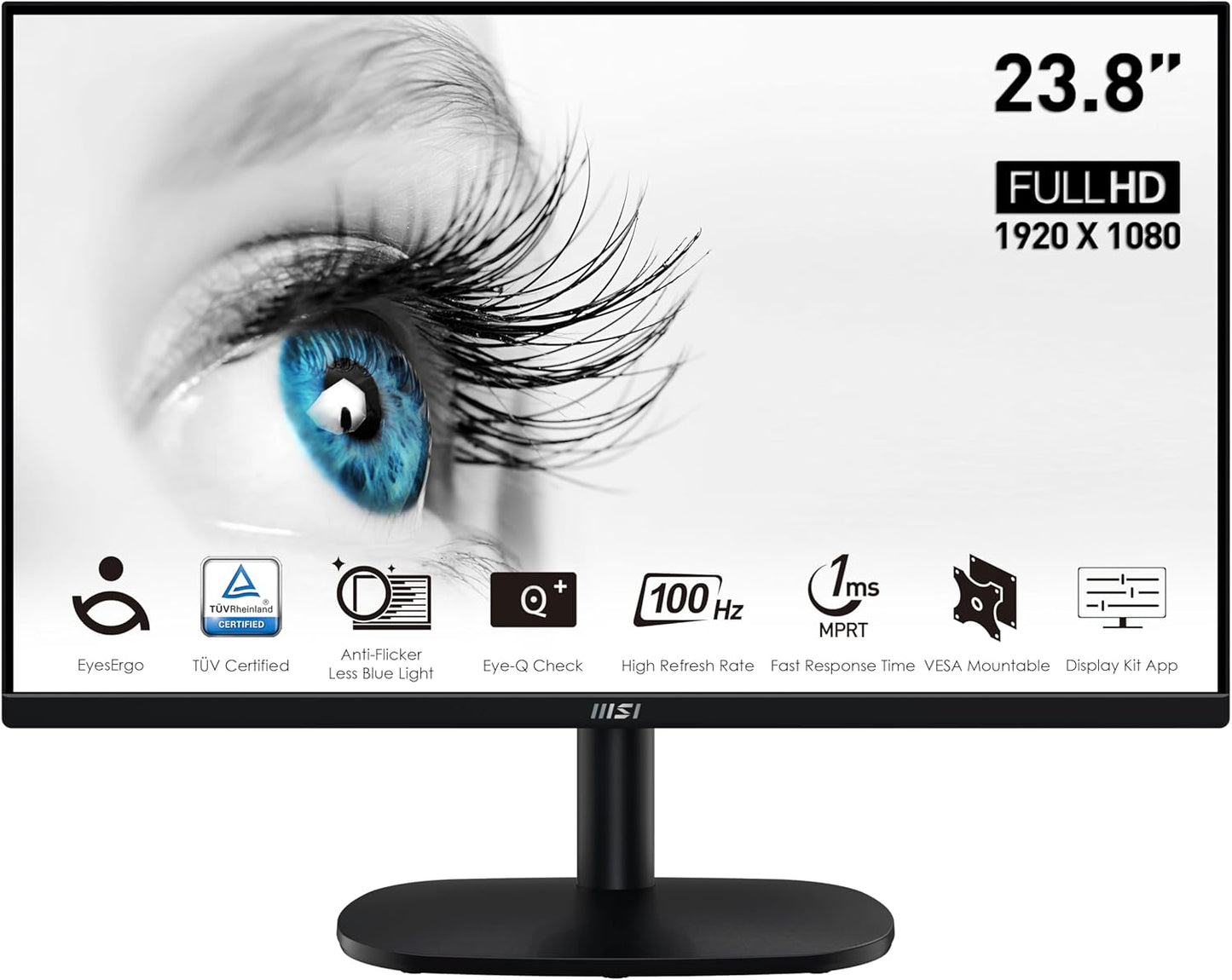 MSI PRO MP245V 24 FHD IPS Monitor - FreeSync, HDR, 100Hz