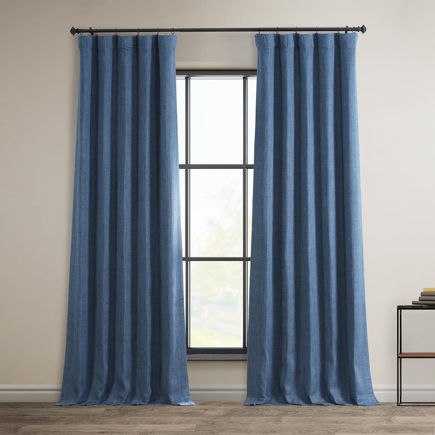 Faux Linen Curtains for Living Room - Room Darkening Drapes