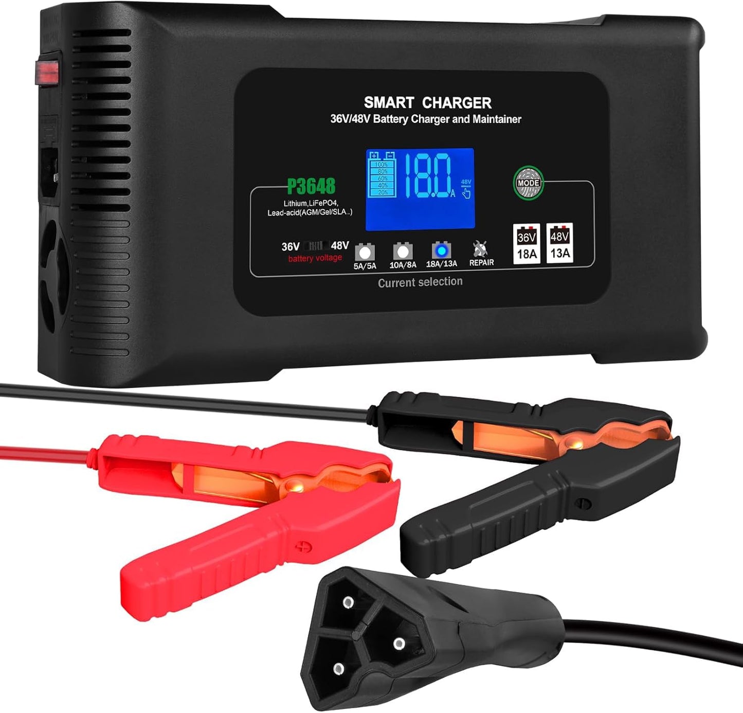 High-Power Golf Cart Charger with LCD Display