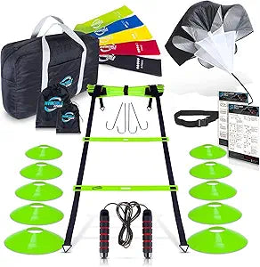Invincible Fitness Agility Ladder Set for Speed and Strength