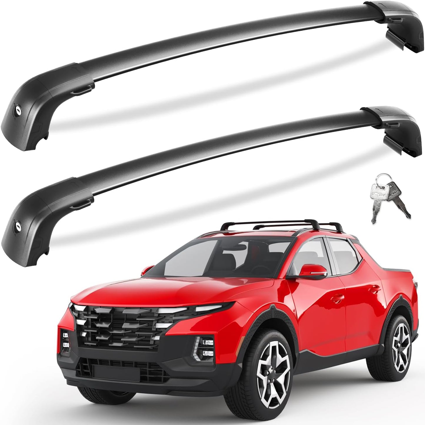 Tuyoung Lockable Roof Rack Cross Bars for Hyundai Santa Cruz