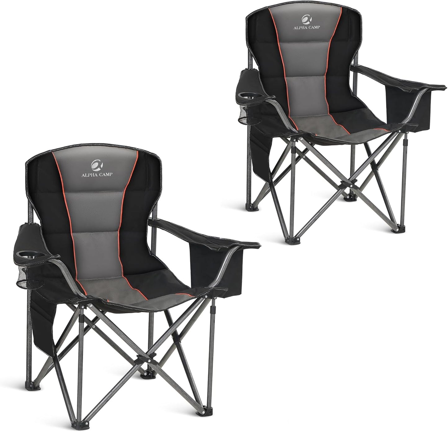 Oversized Camping Chair with Cooler Bag - Heavy Duty Support