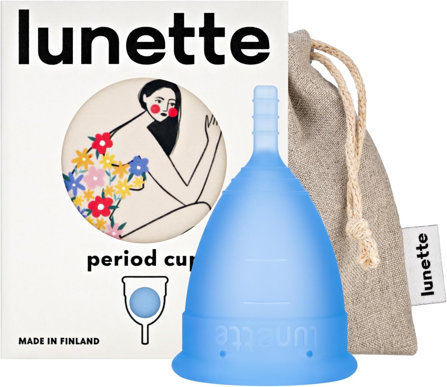 Lunette Menstrual Cup - 12-Hour Wear, 10 Years Reusable - Blue Size 2