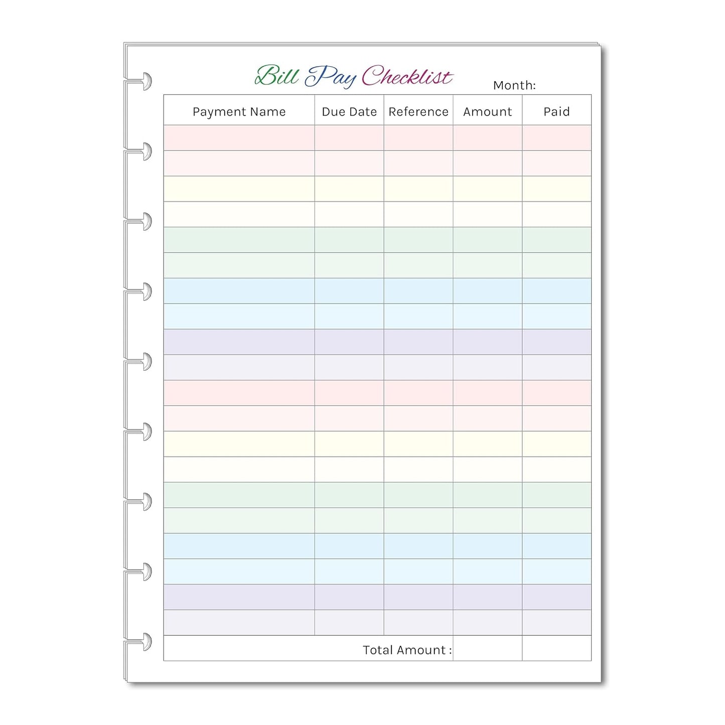 Colorful Monthly Budget Forms for 9-Disc Planners by FeroniArt