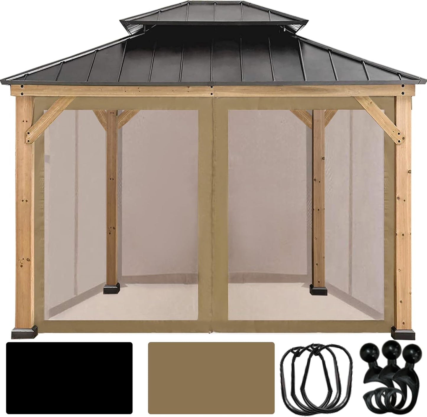 Coastshade Gazebo Canopy Mesh Walls Replacement for 10x10 Gazebos