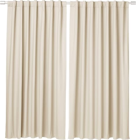 Room Darkening Blackout Window Curtains - 52in x 63in Beige
