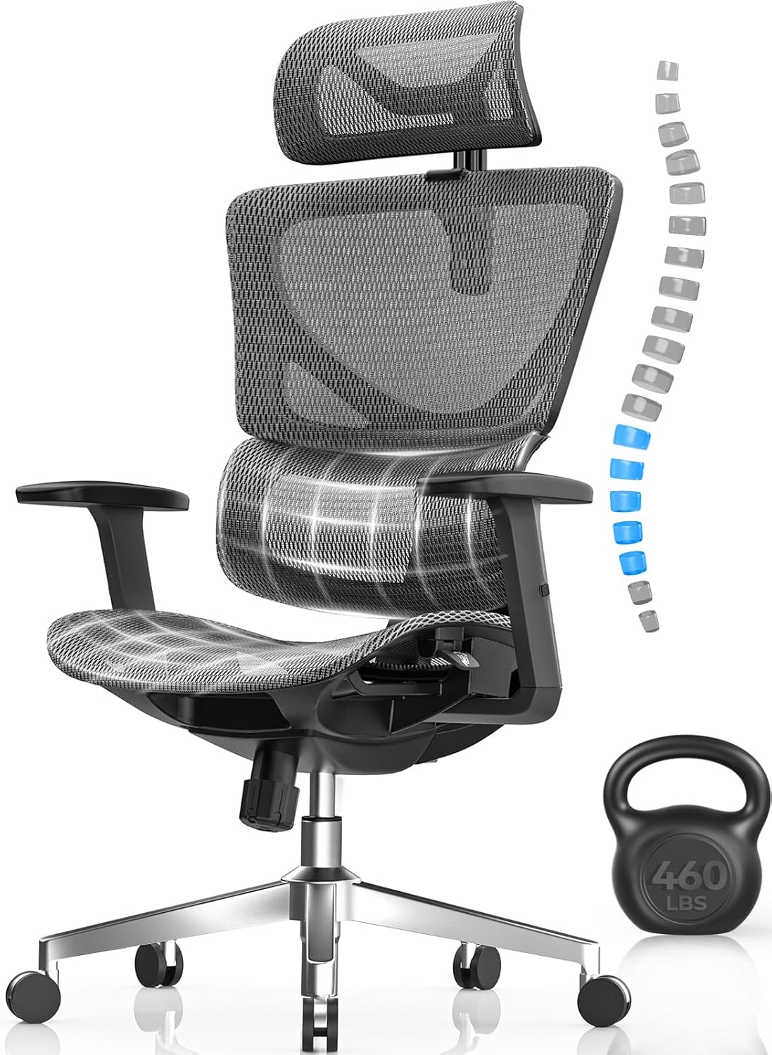 Adjustable Mesh Desk Chair for Big & Tall Comfort
