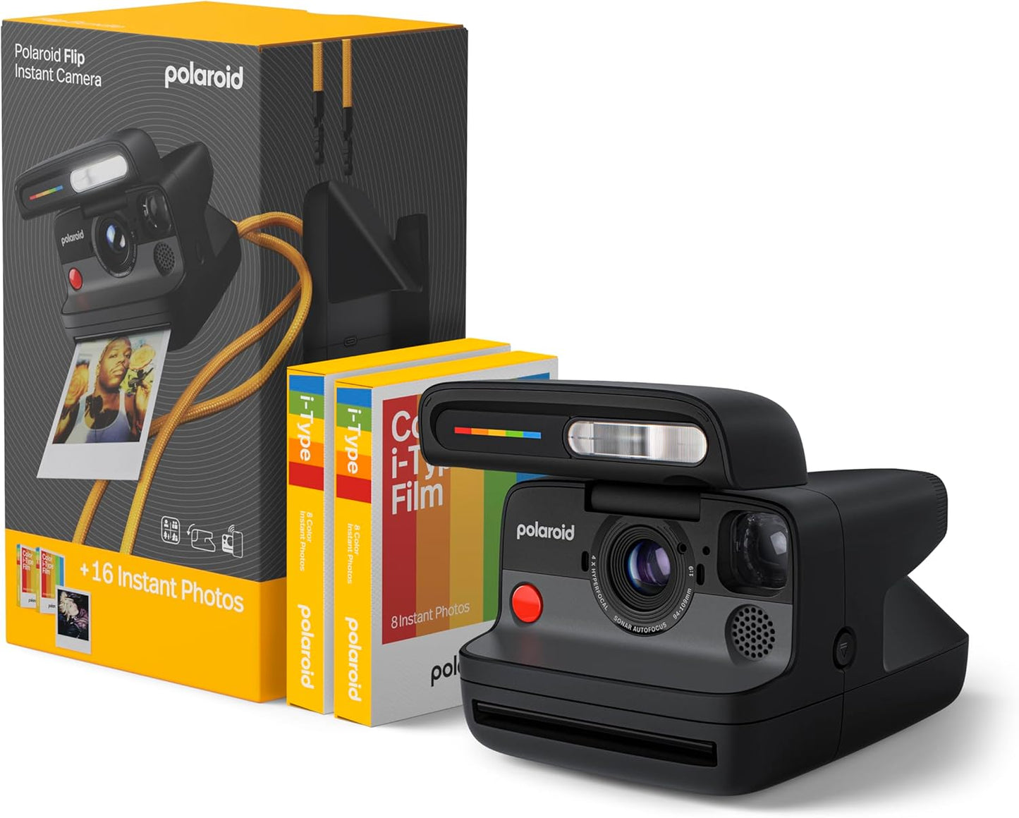 Polaroid Flip Instant Camera with Color Film Bundle for Memories