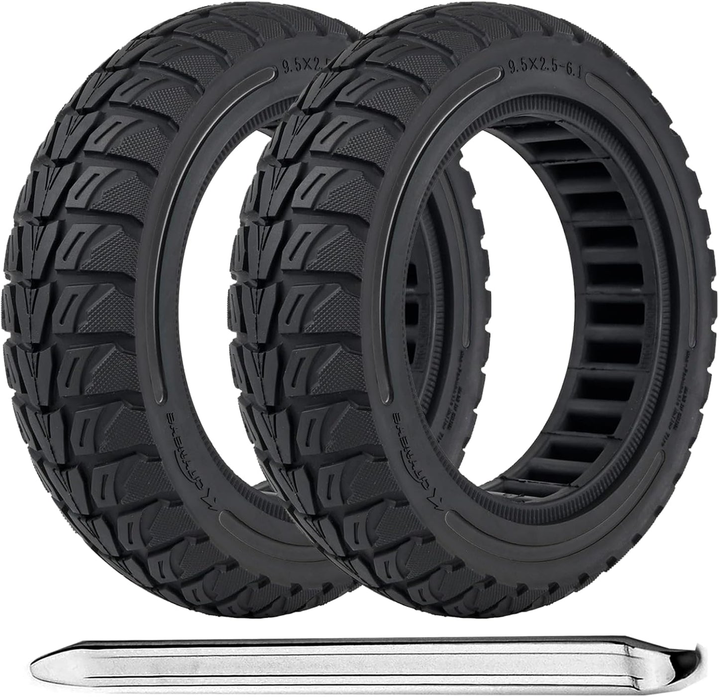 TOCBEUU 9.5x2.5-6.1 Solid Tires for Off-Road Electric Scooters
