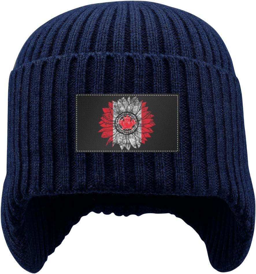 Fleece-Lined Brim Beanie for Cold Weather