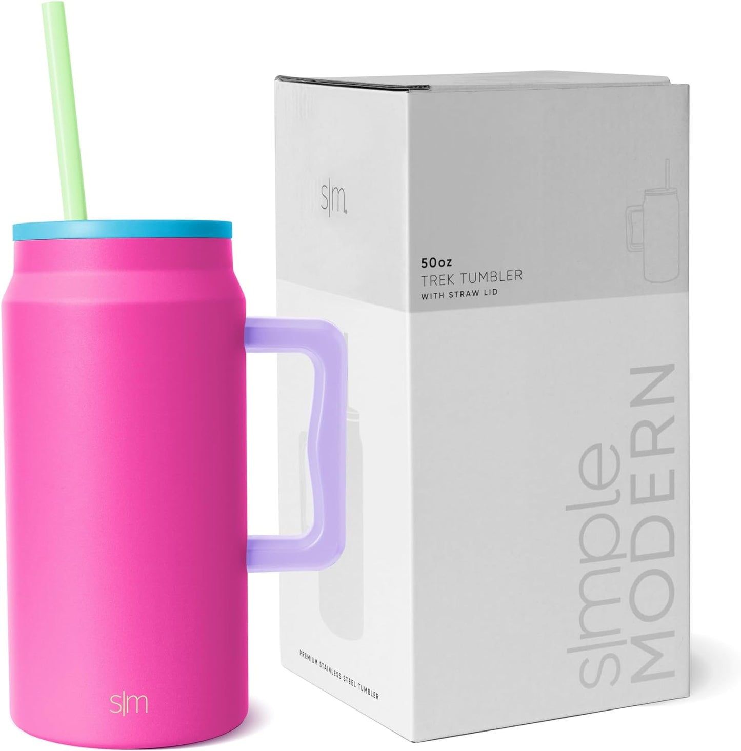 50oz Simple Modern Tumbler with Handle and Straw Lid for Hydration