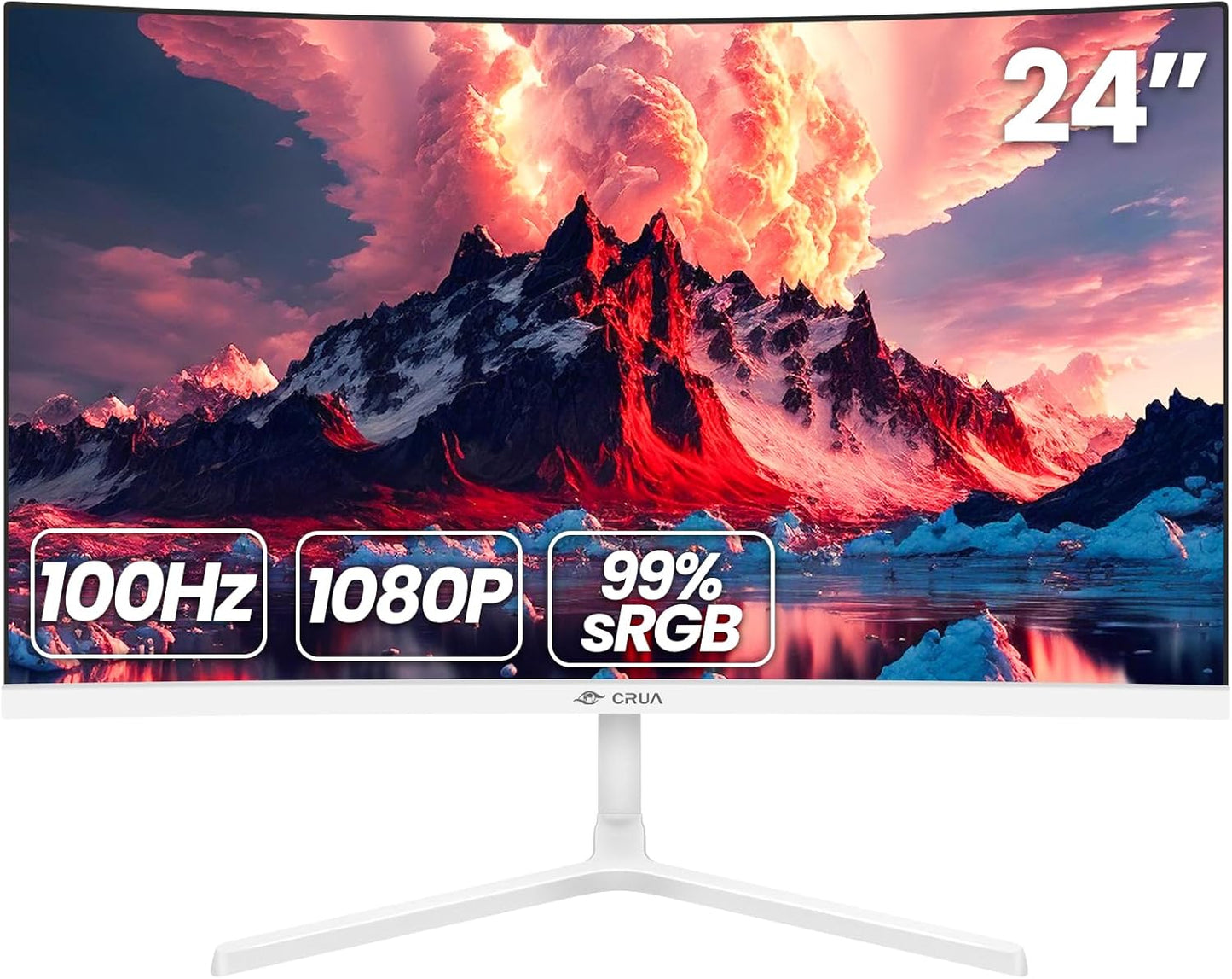 CRUA 24 Curved FHD Monitor - 100HZ Refresh Rate
