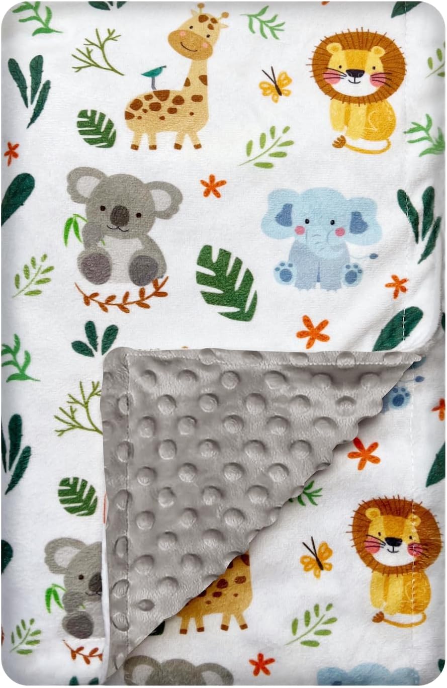Ultra-Soft Baby Blanket with Dotted Backing | Cute Animal Design | Perfect Shower Gift