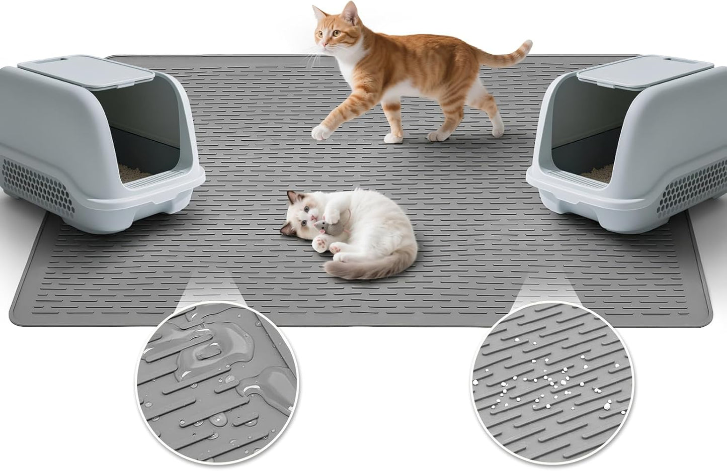 Large Waterproof Cat Litter Mat for Easy Cleaning and Trapping