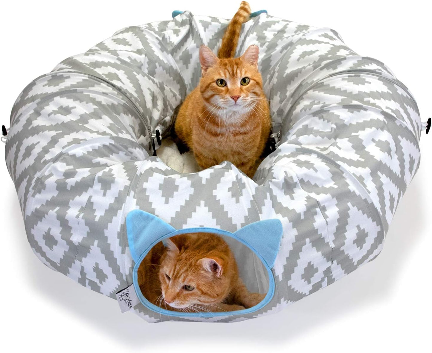 Kitty City Large Cat Tunnel Bed for Play and Cozy Naps