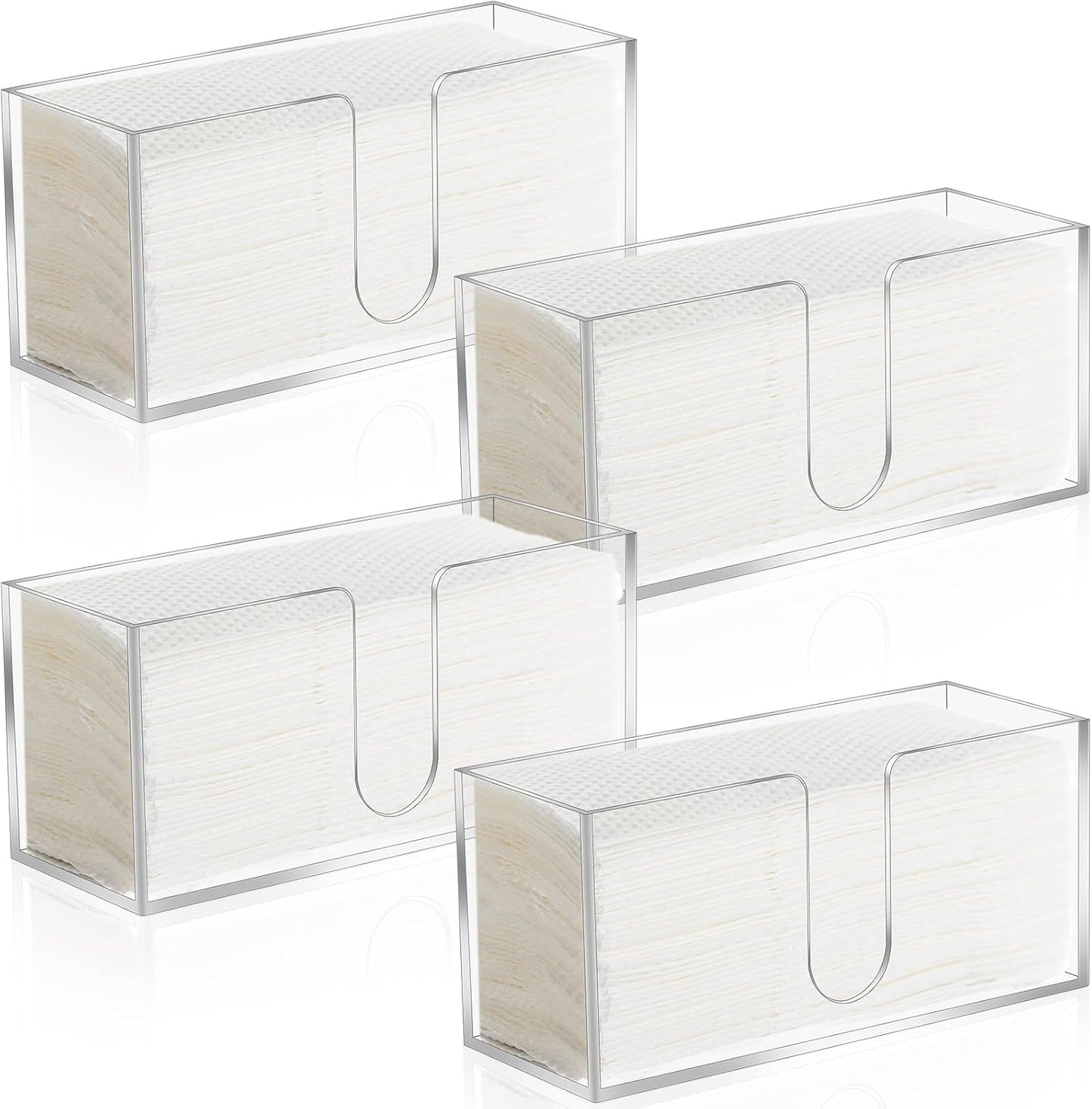 4Pack Acrylic Countertop Paper Towel Dispenser for Home Use