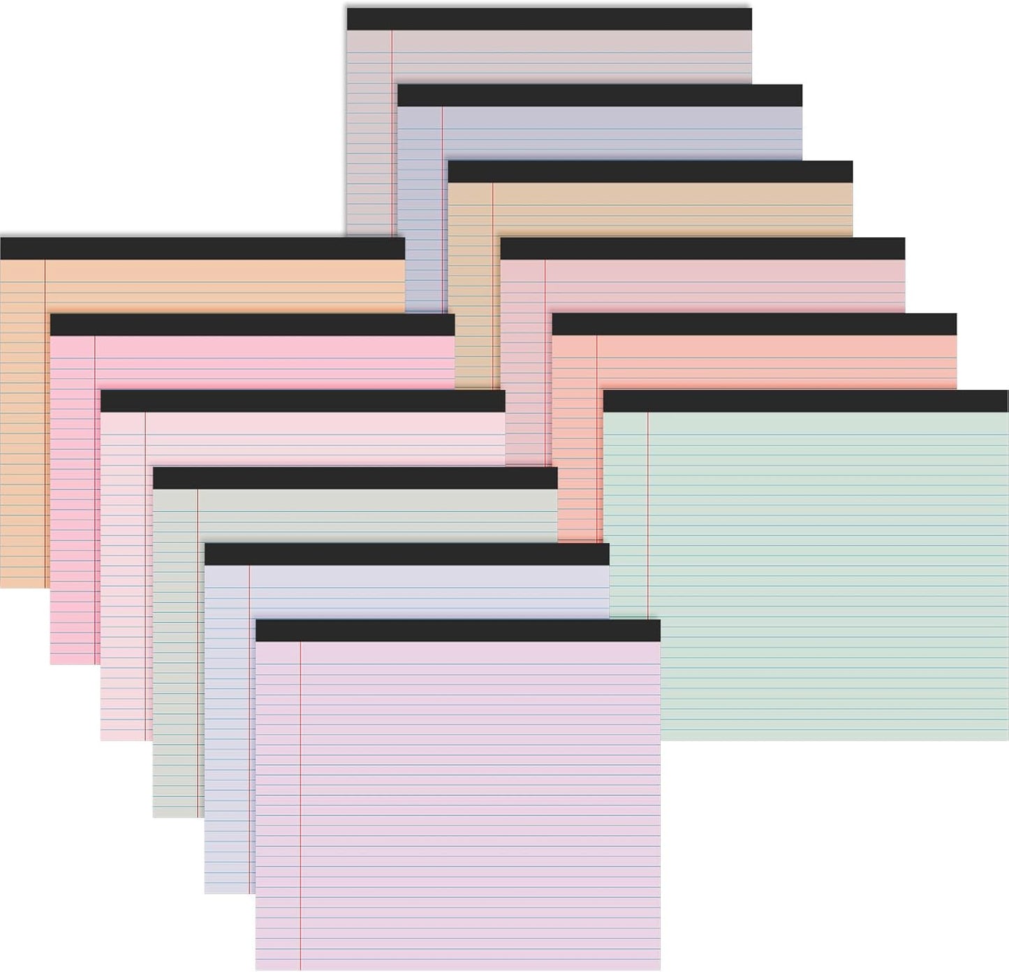 Lincia 12 Pcs Legal Pads in Assorted Colors for Writing Tasks