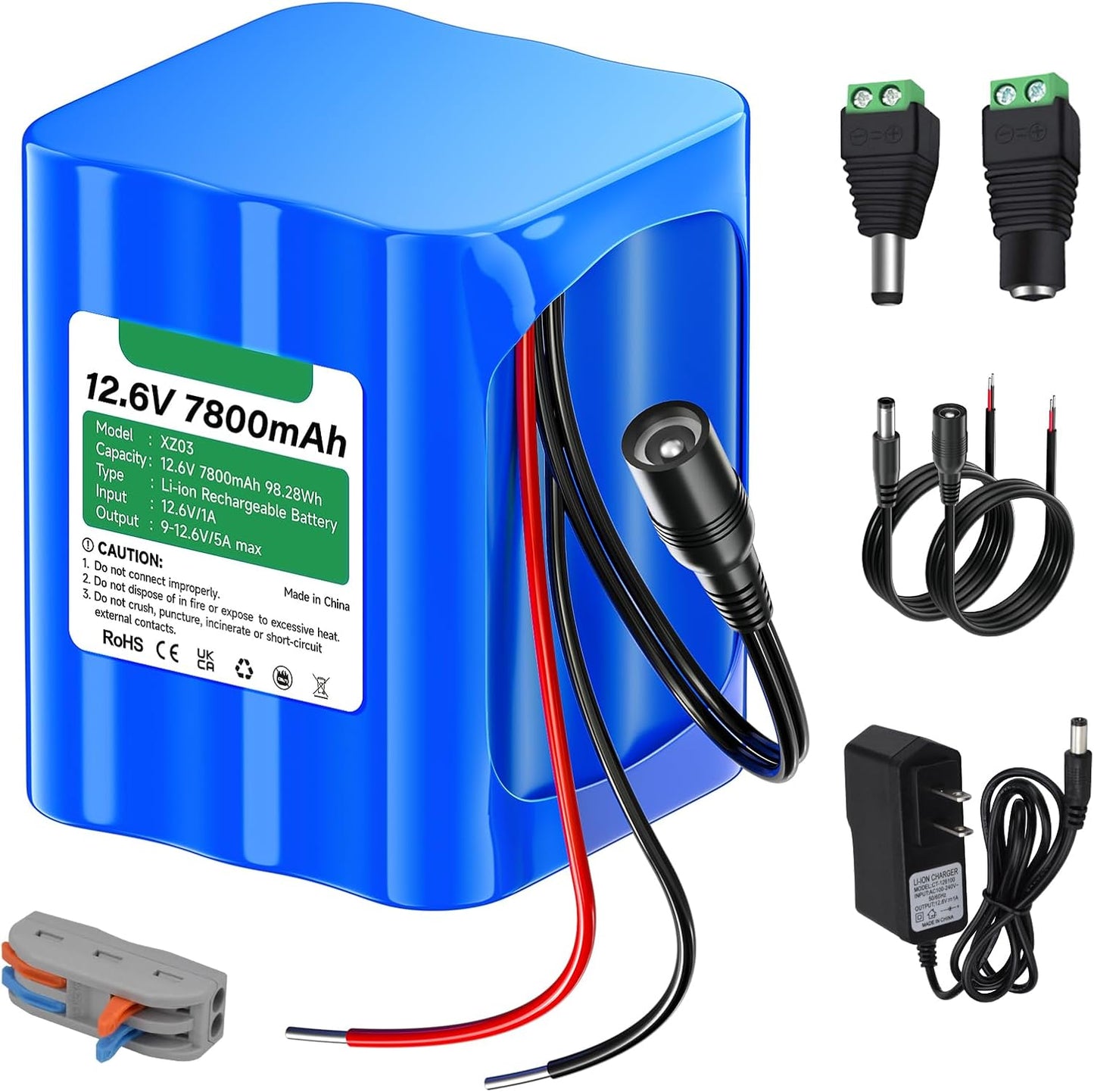 12V Rechargeable Li-ion Battery Pack for DIY Projects and More