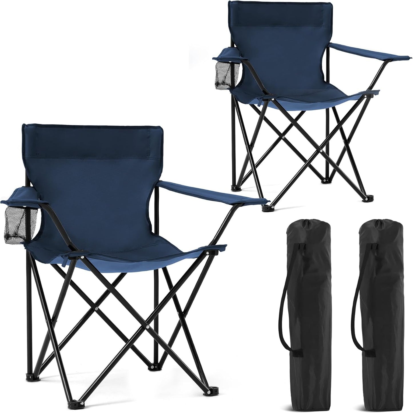 Portable Camping Chairs 2 Pack Lightweight Folding Lawn Chairs