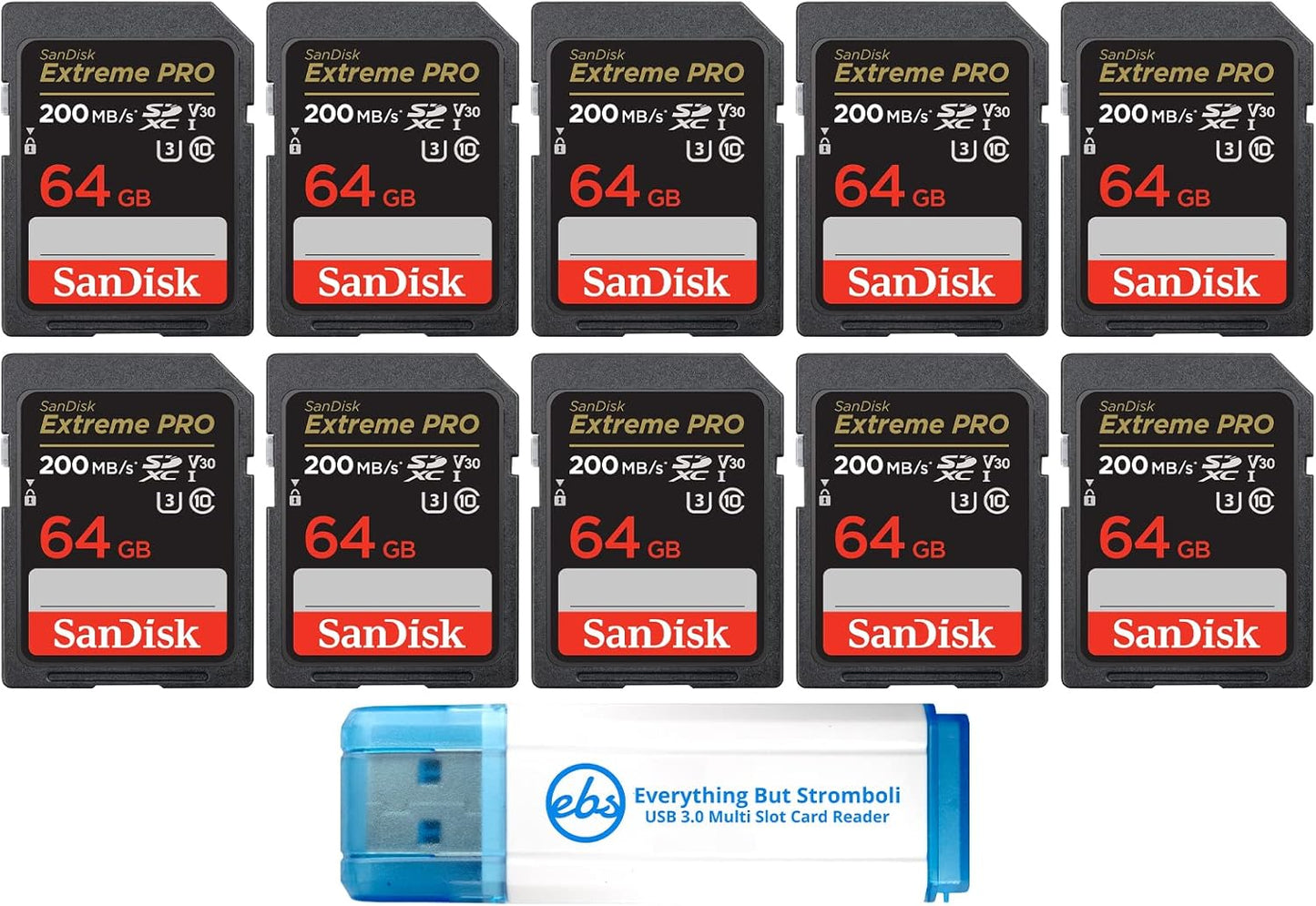 SanDisk 64GB SDXC Extreme Pro Memory Card Bundle for Professionals