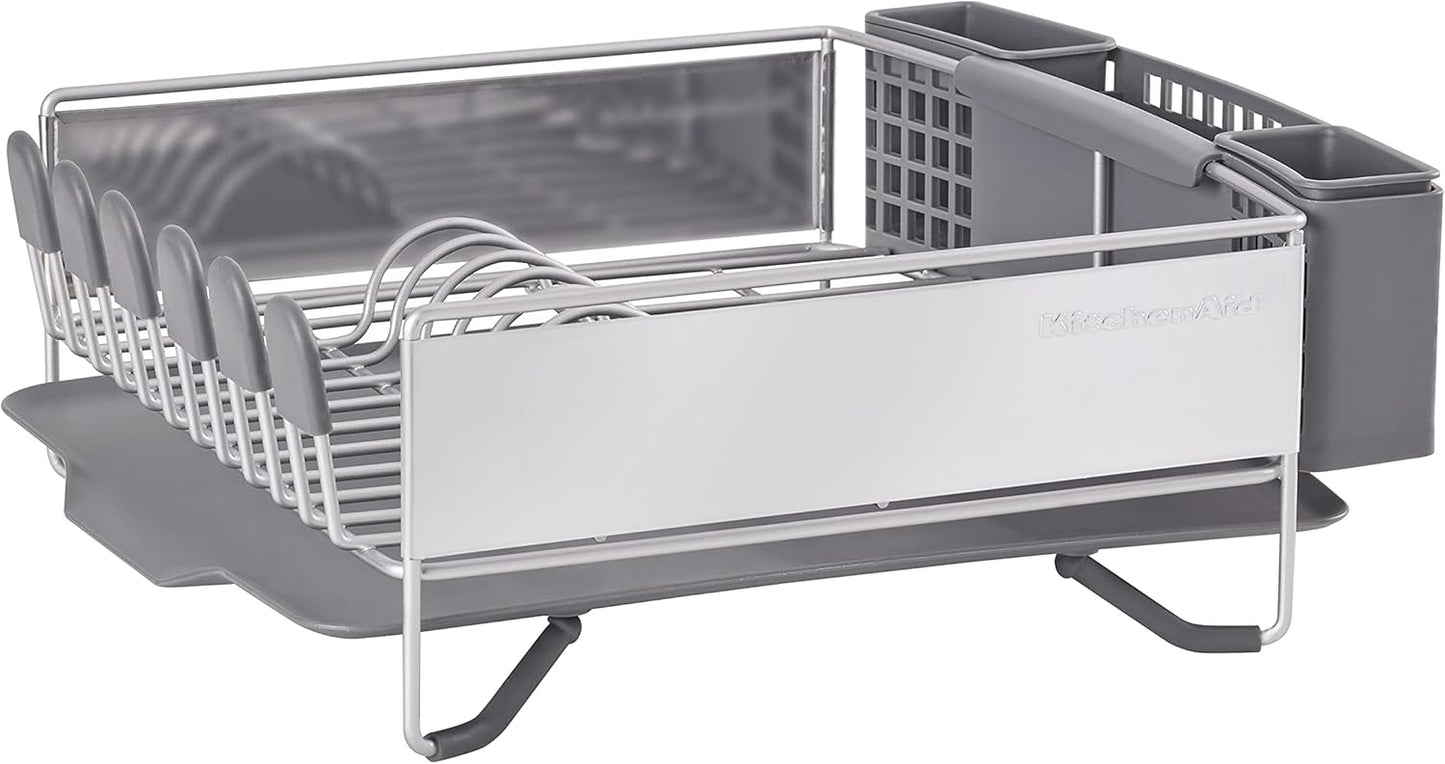 KitchenAid Compact Dish Rack with Removable Flatware Caddy