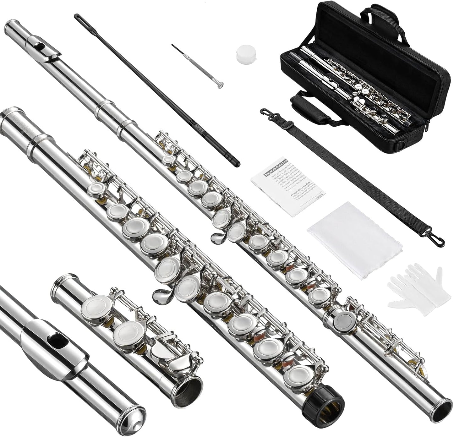 Closed Hole C Flute with 16 Keys for Beginners and Advanced Players