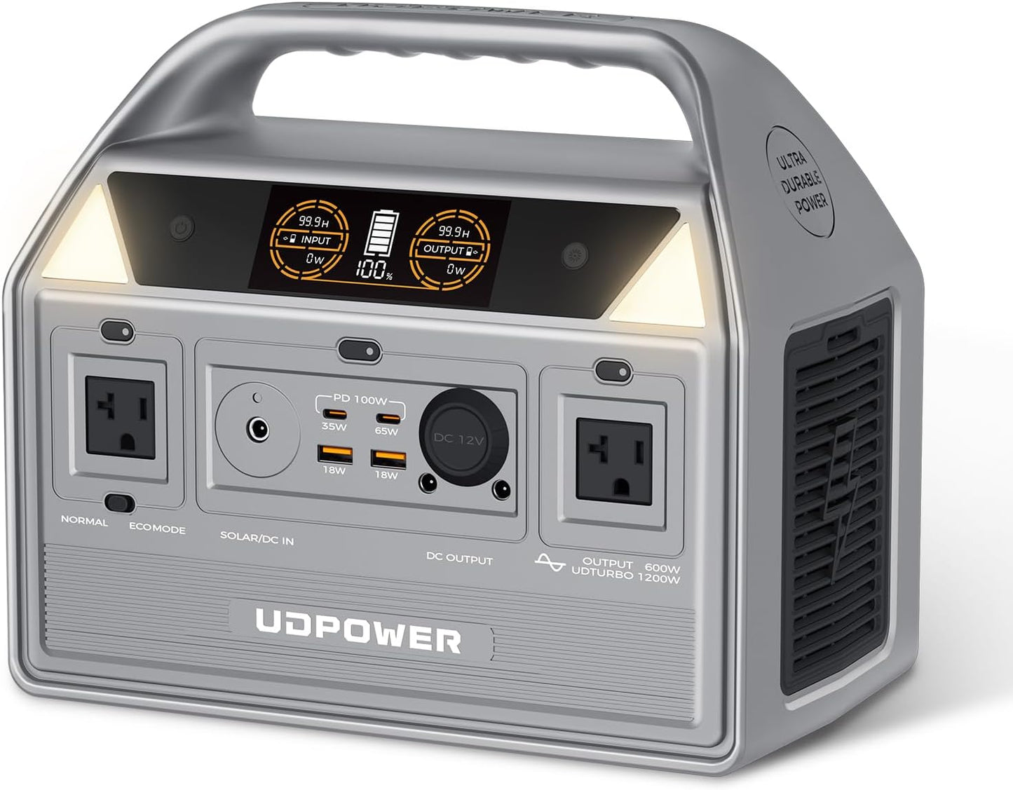 UDPOWER Portable 600W Solar Generator - Reliable Power Anywhere