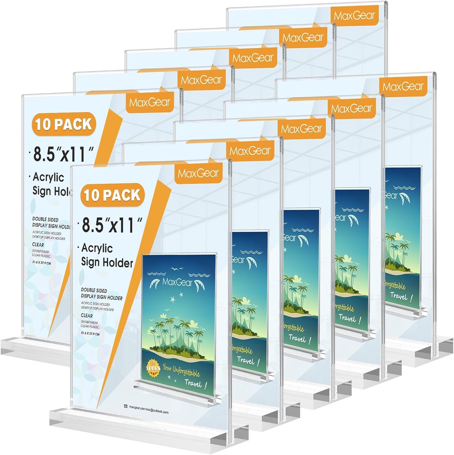 MaxGear Acrylic Sign Holder 8.5 X 11 Inches for Displays