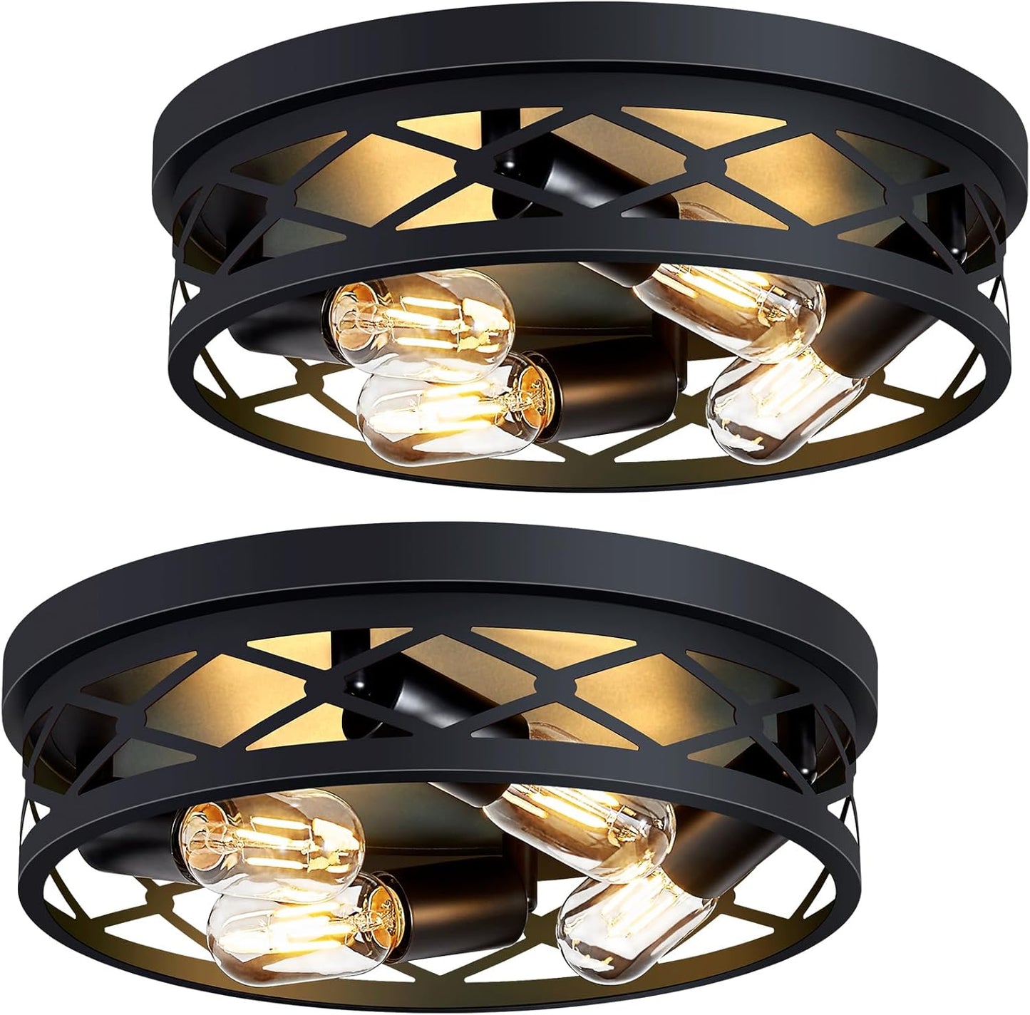 4-Light Farmhouse Ceiling Light Fixture for Hallway and Kitchen