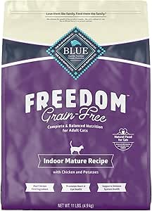 Blue Buffalo Freedom Grain Free Indoor Mature Cat Food 11-lb