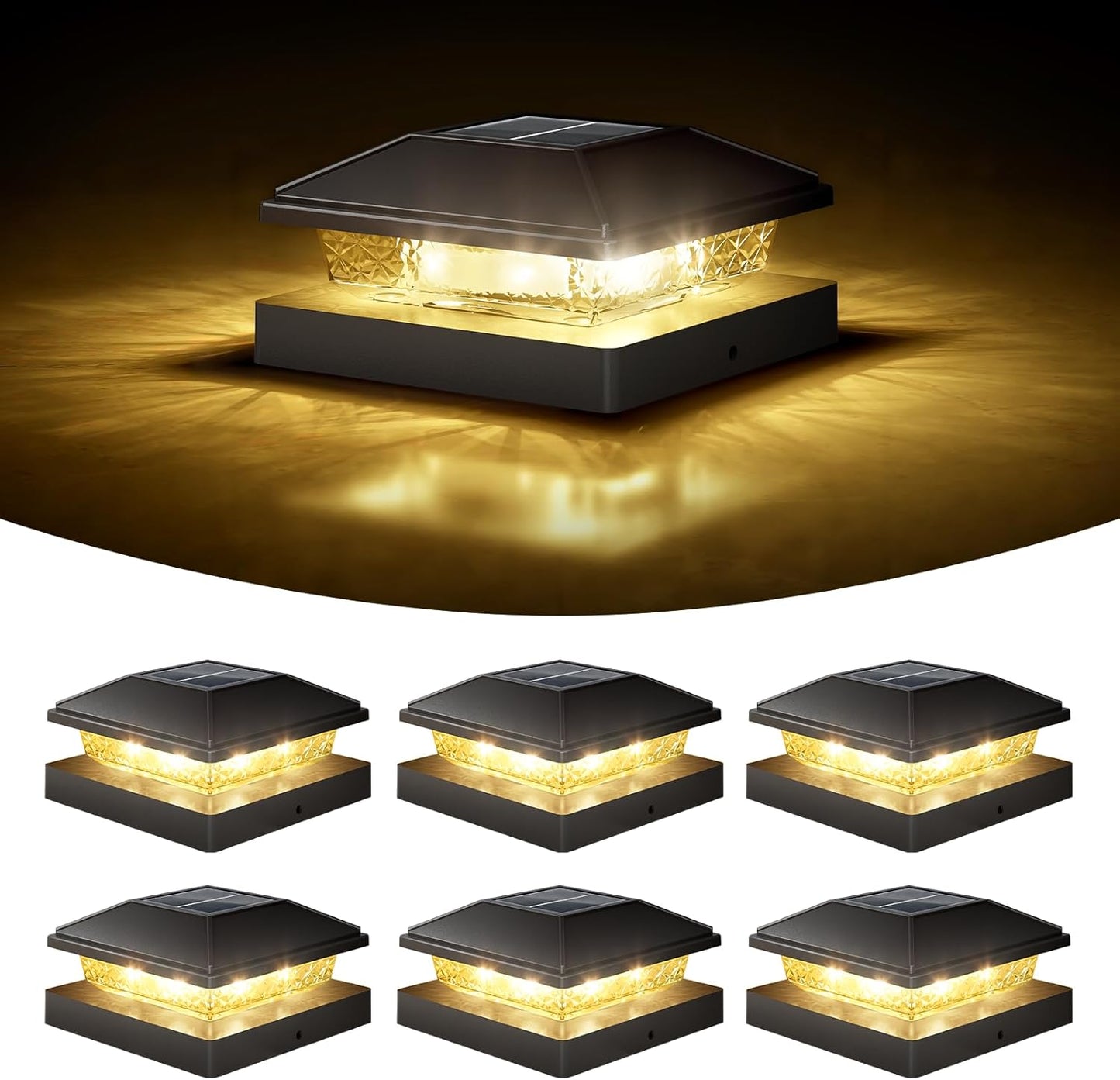 4x4 Solar Fence Post Cap Lights - Waterproof Outdoor Lighting