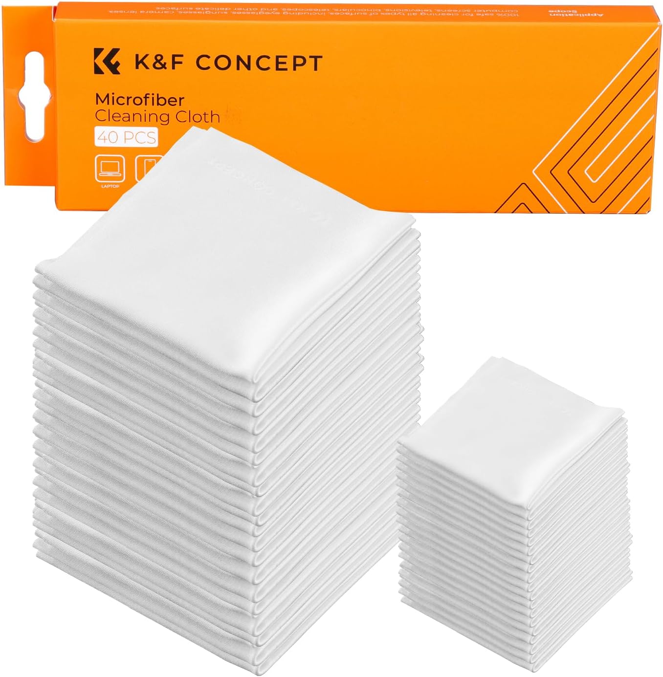 K&F CONCEPT Microfiber Cleaning Cloths for Electronics - 40 Pack