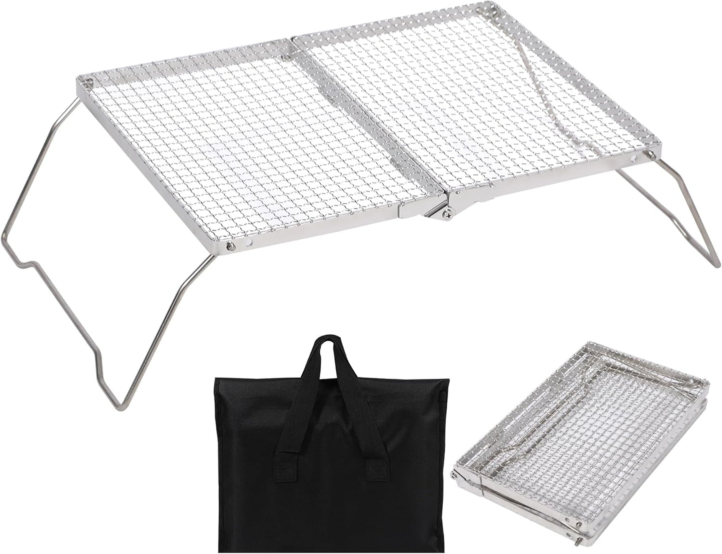 REDCAMP 17in Large Folding Campfire Grill for Outdoor Cooking