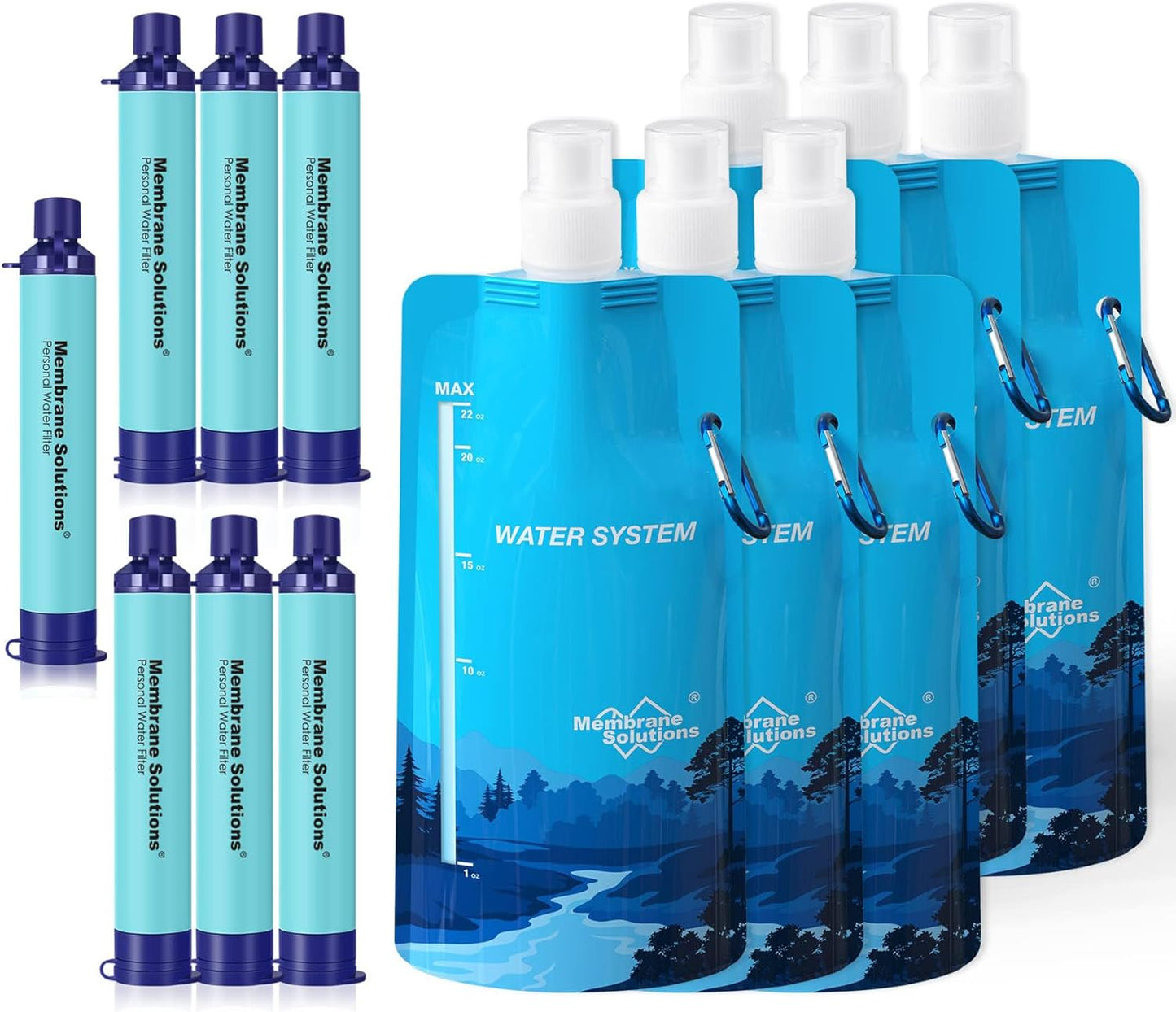 Portable Water Purifier Kit for Outdoor Adventures by Membrane Solutions