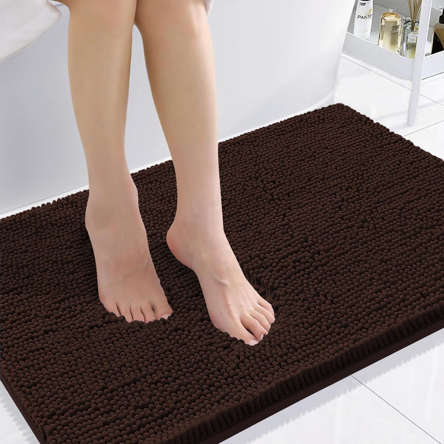 Smiry Luxury Chenille Bathroom Rugs 36x24 for Soft Comfort